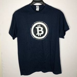 Gildan Heavy Cotton T-Shirts Bitcoin Logo Blue
